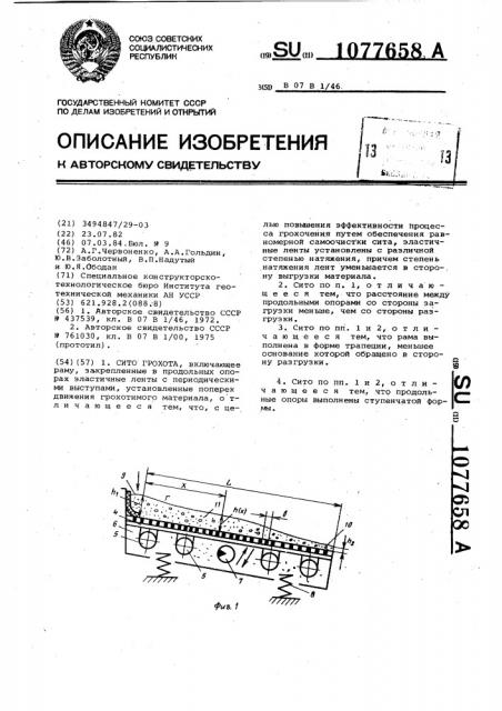 Сито грохота (патент 1077658)