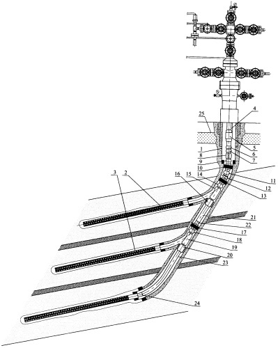 Конструкция многозабойной скважины для эксплуатации в зоне многолетнемерзлых пород (патент 2379496)