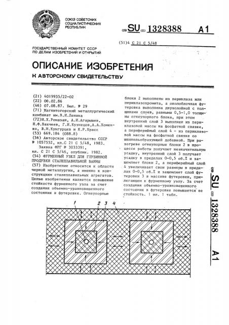 Фурменный узел для глубинной продувки сталеплавильной ванны (патент 1328388)