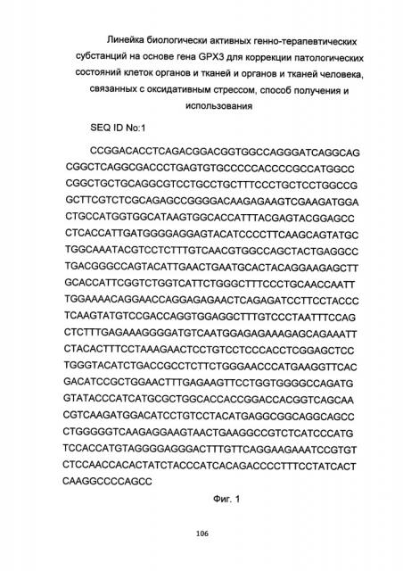 Средство для коррекции патологических состояний клеток органов и тканей и/или органов и тканей человека, на основе гена gpx3, связанных с оксидативным стрессом, способ получения и использования (патент 2651758)