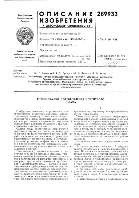 Патент ссср  289933 (патент 289933)
