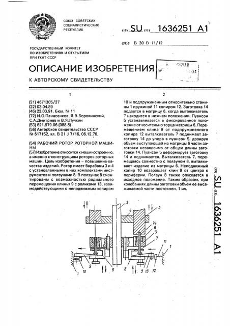 Рабочий ротор роторной машины (патент 1636251)