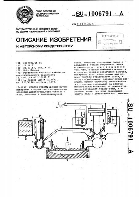 Способ работы дизеля (патент 1006791)