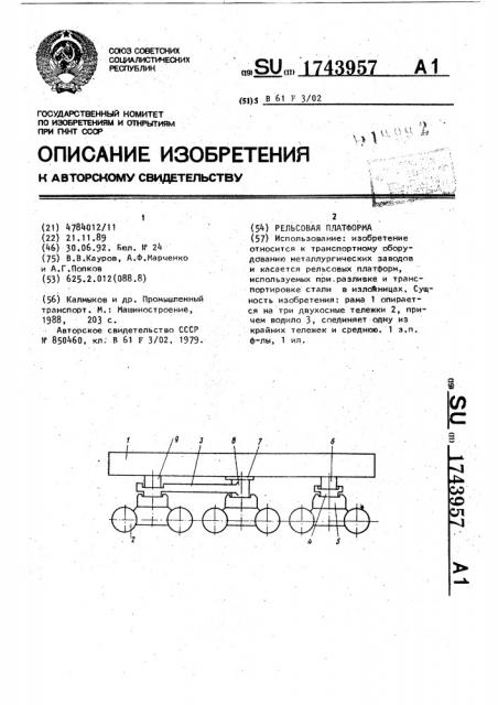 Рельсовая платформа (патент 1743957)