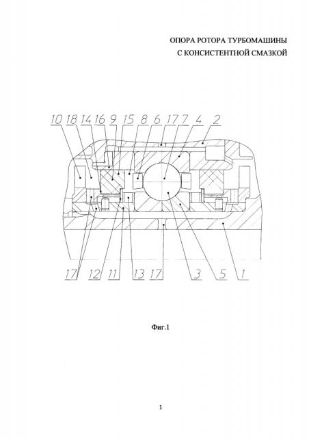 Опора ротора турбомашины с консистентной смазкой (патент 2658752)