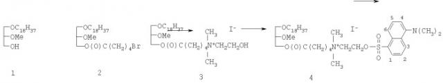 Rac-n,n-диметил-n-[2-(5-n',n'- диметиламинонафтален-1-сульфонилокси)этил]-n- {4-[(2-метокси-3-октадецилокси)проп-1-илоксикарбонил]бутил} аммонийиодид (патент 2382765)