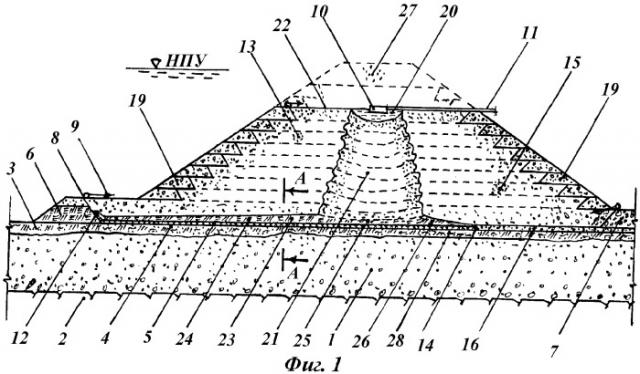 Способ возведения намывной плотины на водопроницаемом основании (патент 2368728)
