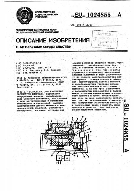 Устройство для измерения параметров вибрации (патент 1024855)