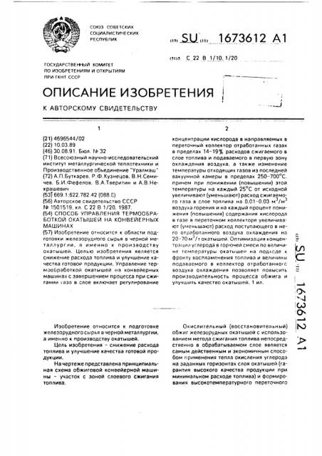 Способ управления термообработкой окатышей на конвейерных машинах (патент 1673612)