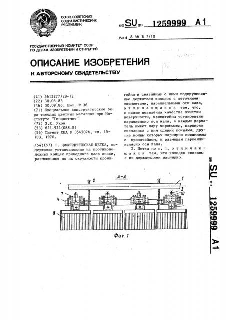 Цилиндрическая щетка (патент 1259999)