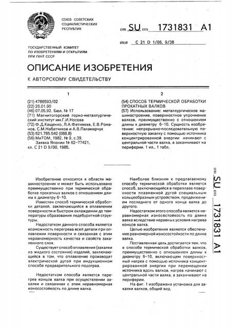 Способ термической обработки прокатных валков (патент 1731831)