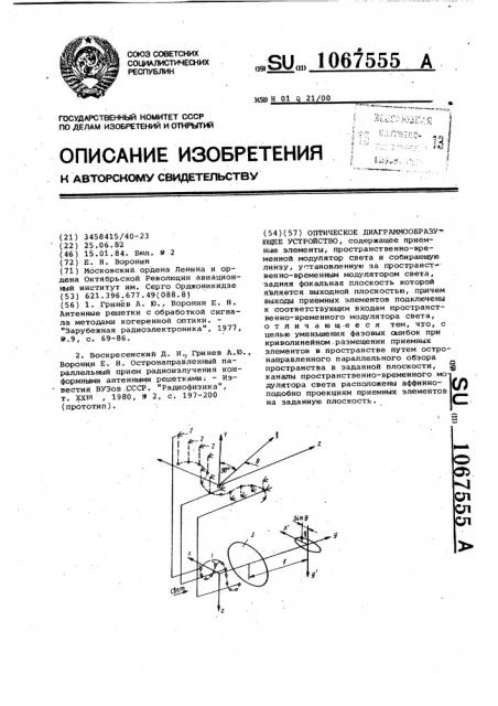 Оптическое диаграммообразующее устройство (патент 1067555)