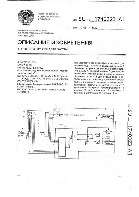 Система для финишной очистки воды (патент 1740323)