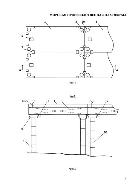 Морская производственная платформа (патент 2593278)