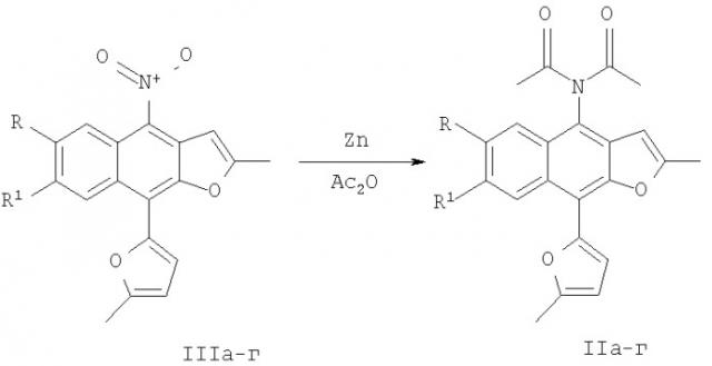 Способ получения производных n-ацетил-4-гидрокси-2-метил-5-(5-метилфур-2-ил)-1н-бензо[g]индола (патент 2368611)